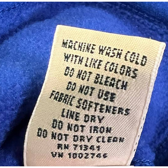 LL Bean Mens Half Zip Blue Fleece Size Small - Picture 6 of 6